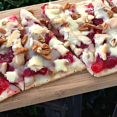 Image of Cranberry Brie Turkey Pizza Recipe